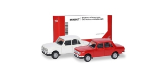 Herpa 013918-003 - H0 - Wartburg 353 Limousine - weiß/verkehrsrot (2 Stück)